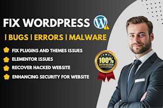 fix wordpress website issues, errors, bugs and remove malware