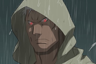 create an invented character or fan art of anime