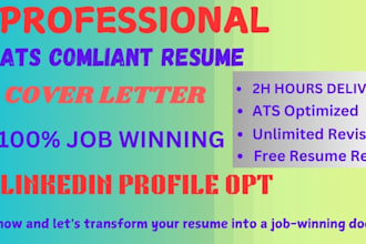 provide resume and cover letter writing and linkedin services
