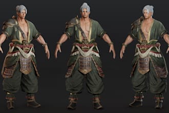 create 3d game character model design character animation rigging