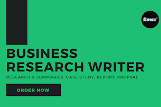 do business research, case study, article, summary writing