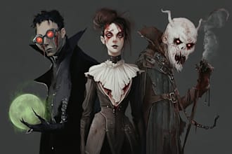 draw fantasy or horror character illustration