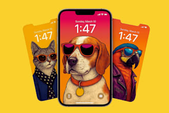 create cool and stylish pet wallpapers in a unique art style