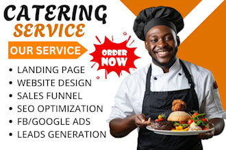 build food catering landing page food truck bakery website food catering website