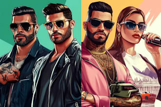 make game style and gta character illustration for you