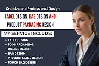 design premium product label package box design, pouch bag design for your brand