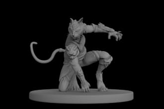 mold 3d wargame mini figurine,fantasy toy medieval wow character, asset stl file
