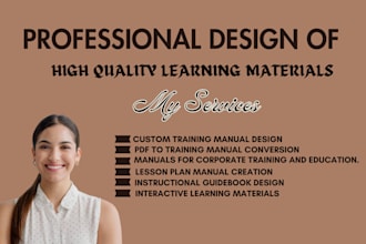 create training manual, pdf to manual, guide design and lesson plan manual