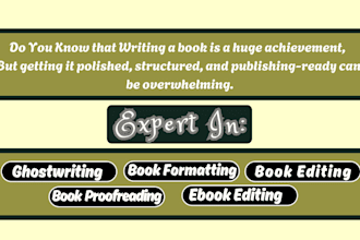 do ghostwriter book formatting novel fiction christian book editor ebook writer