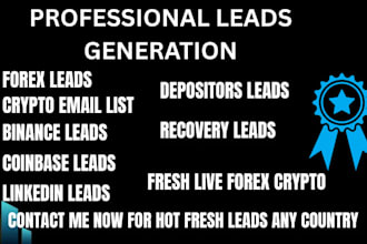 offer hot forex leads, crypto email list,binance leads