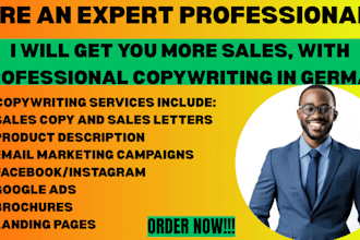get you more sales, with professional copywriting in german