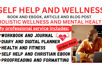 write self help ebook, mental health, health and fitness, journal and workbook