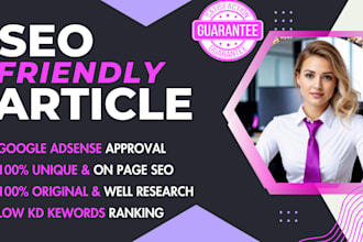 write 25 unique SEO friendly articles for quick google adsense approval