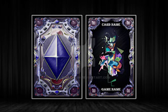 draw card game design game art, board game character illustrations tarot cards
