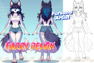 draw 2d pfp anime art furry fursona, ref sheet avatar, nsfw art style anthro art