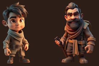 design cute and professional 3d toy model for 3d printing and animation