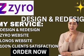 design or redesign zyro website SEO optimization wix design ionos website godadd