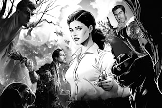 draw black and white illustrations