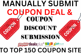 submit coupon code submission promo code deals or discount promotion