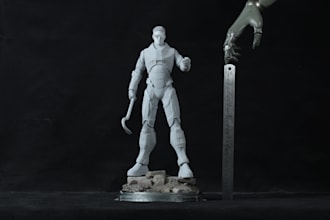 sculpt 3d action posed character, warhammer 40k figurine, sci fi,cyberpunk model