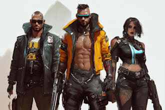 draw and design cyberpunk characters or illustrations