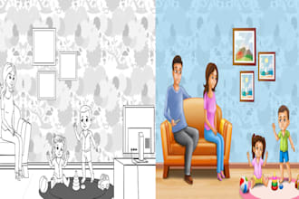 illustrate coloring book pages for children