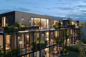 redesign villa, residential townhouse, resort,3d container home, rooftop balcony