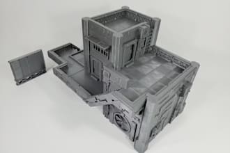sci fi minis scene, 3d tabletop stl, terrain fantasy, warhammer rpg, environment