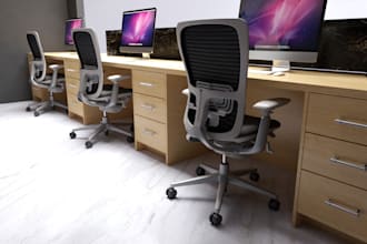 create a stunning 3d office design with high quality renders
