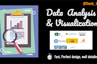 do a statistical analysis of your data with excel, stata, spss , r and python