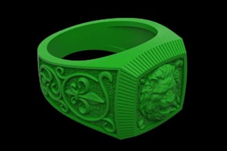 render 3d jewelry design, cad ring design, bracelet necklace cad design brush
