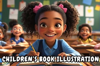 do children story book illustration, children story book illustration, kid story