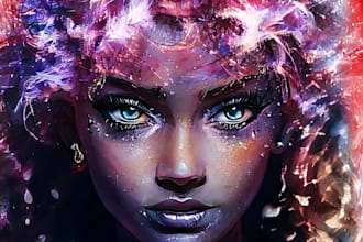 draw artistic, colorful, natural retouching, renaissance oil painting portrait