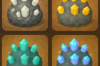 create low poly 2d assets for UI,video game and much more
