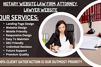 design notary website, lawyer website, attorney website, notary landing page