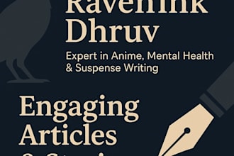 write engaging anime articles, mental health blogs, or suspenseful stories