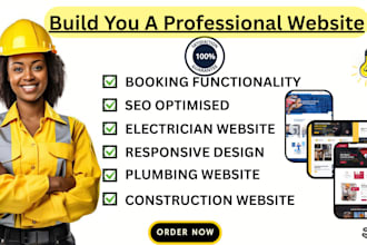 design plumber, construction, electrician, handyman website