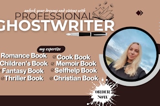be your professional romance memoir selfhelp children ebook ghostwriter