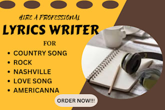 write your country song lyrics rock, love song nashville