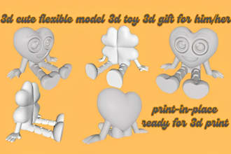 3mf or stl file 3d articulated model flexi articulated animal 3d keychain bjd