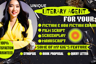 find active literary agent for novel movie script fiction nonfiction screenplay