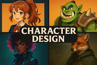 design you unique character in any style you want
