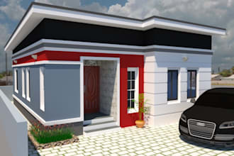 do 3d architectural design, realistic interior and exterior, commercial building