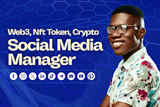 be your web3, nft token, crypto social media marketing manager