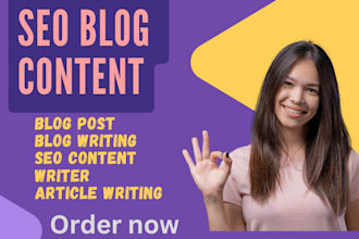 seo article writing, blog post writing and content writing