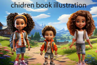 do african american children book illustration, children book illustration