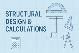 do structural load calculations for beams, slabs, columns, and foundation