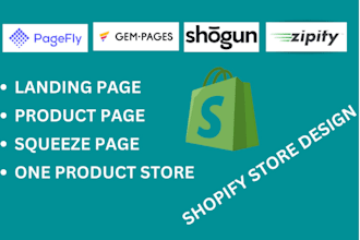 design shopify landing page checkout page product page pagefly gempages shogun