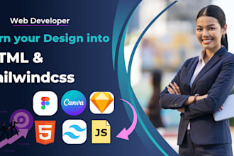 convert figma canva or sketch to HTML and tailwind CSS