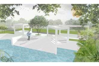 render 2d architectural plans, elevations, sections in photoshop